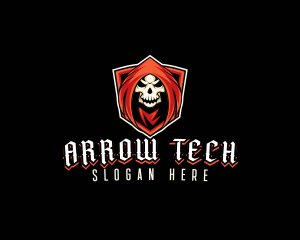 Evil Skull Shield logo design