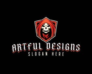 Evil Skull Shield logo design