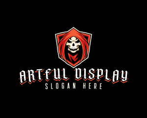 Evil Skull Shield logo design