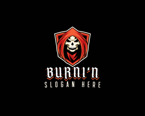 Evil Skull Shield logo design