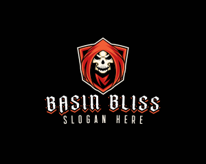 Evil Skull Shield logo design