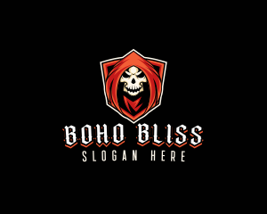 Evil Skull Shield logo design