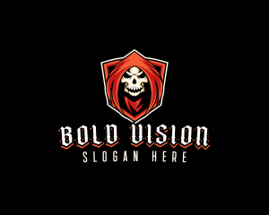 Evil Skull Shield logo design