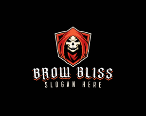 Evil Skull Shield logo design