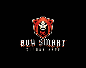 Evil Skull Shield logo design