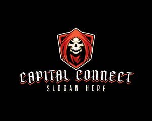 Evil Skull Shield logo design