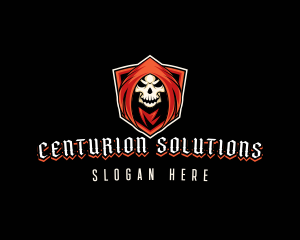 Evil Skull Shield logo design