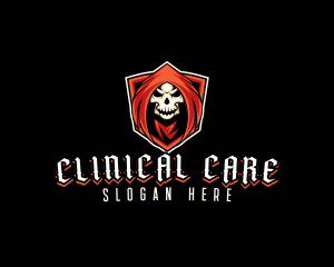 Evil Skull Shield logo design