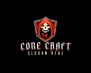 Evil Skull Shield logo design