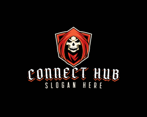 Evil Skull Shield logo design