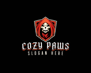 Evil Skull Shield logo design