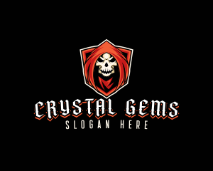 Evil Skull Shield logo design