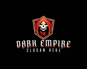 Villain - Evil Skull Shield logo design