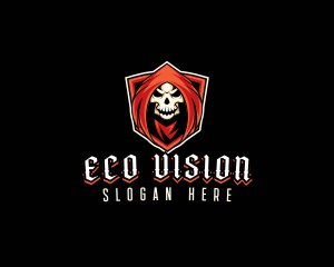 Evil Skull Shield logo design