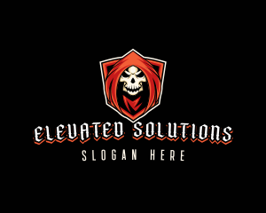 Evil Skull Shield logo design