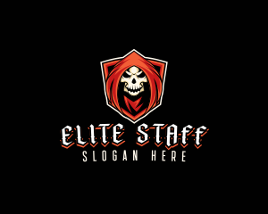 Evil Skull Shield logo design