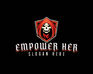 Evil Skull Shield logo design