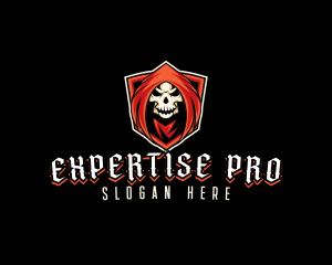 Evil Skull Shield logo design