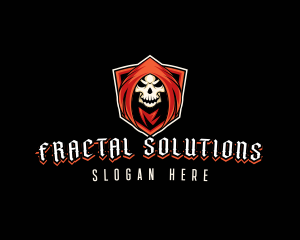 Evil Skull Shield logo design