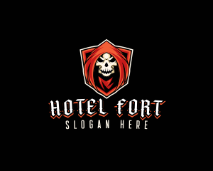 Evil Skull Shield logo design