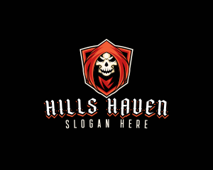 Evil Skull Shield logo design