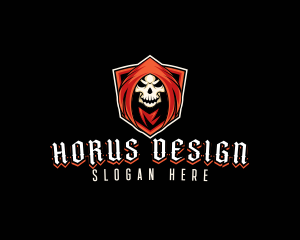 Evil Skull Shield logo design