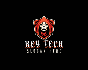 Evil Skull Shield logo design