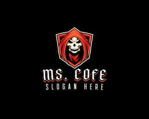 Evil Skull Shield logo design