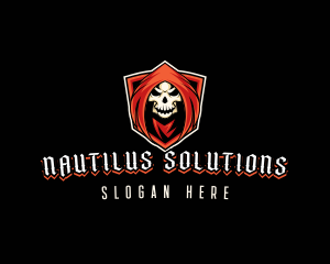 Evil Skull Shield logo design