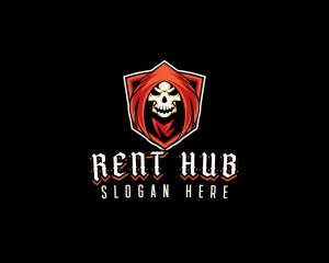 Evil Skull Shield logo design