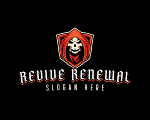 Evil Skull Shield logo design