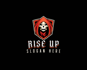 Evil Skull Shield logo design