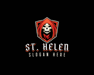 Evil Skull Shield logo design