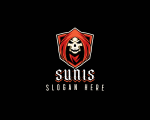 Evil Skull Shield logo design