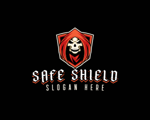 Evil Skull Shield logo design