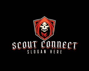 Evil Skull Shield logo design