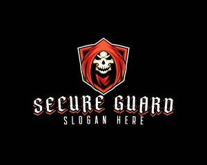 Spooky - Evil Skull Shield logo design