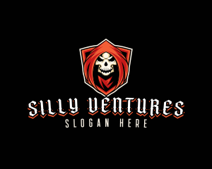 Evil Skull Shield logo design