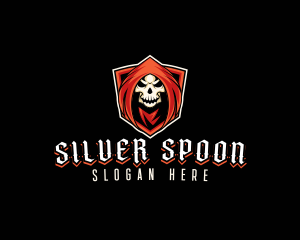 Evil Skull Shield logo design