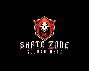 Evil Skull Shield logo design