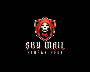 Evil Skull Shield logo design