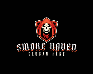 Evil Skull Shield logo design