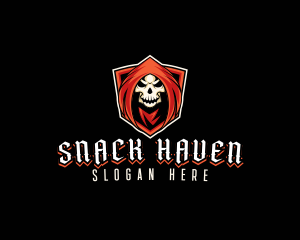 Evil Skull Shield logo design