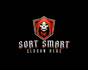 Evil Skull Shield logo design