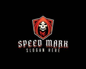 Evil Skull Shield logo design