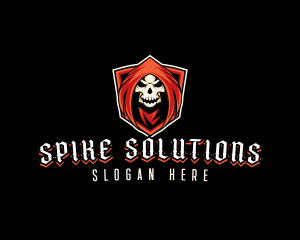 Evil Skull Shield logo design