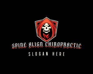 Evil Skull Shield logo design