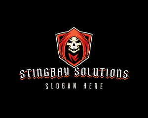 Evil Skull Shield logo design