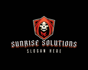 Evil Skull Shield logo design