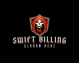 Evil Skull Shield logo design